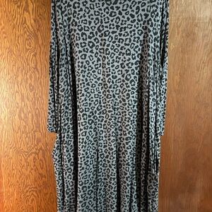 Leopard Print Gray Dress